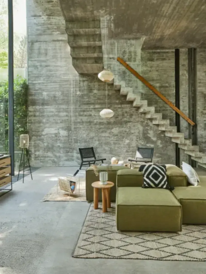 Canape Le Corbusier, intérieur salon élégant, décoration française moderne